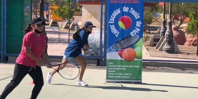 Clínica deportiva de tenis en Pica busca incentivar habilidades en niños y jóvenes