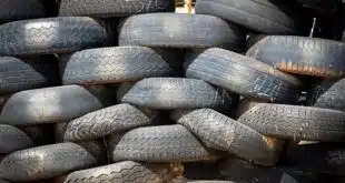 stacked vehicle tire lot